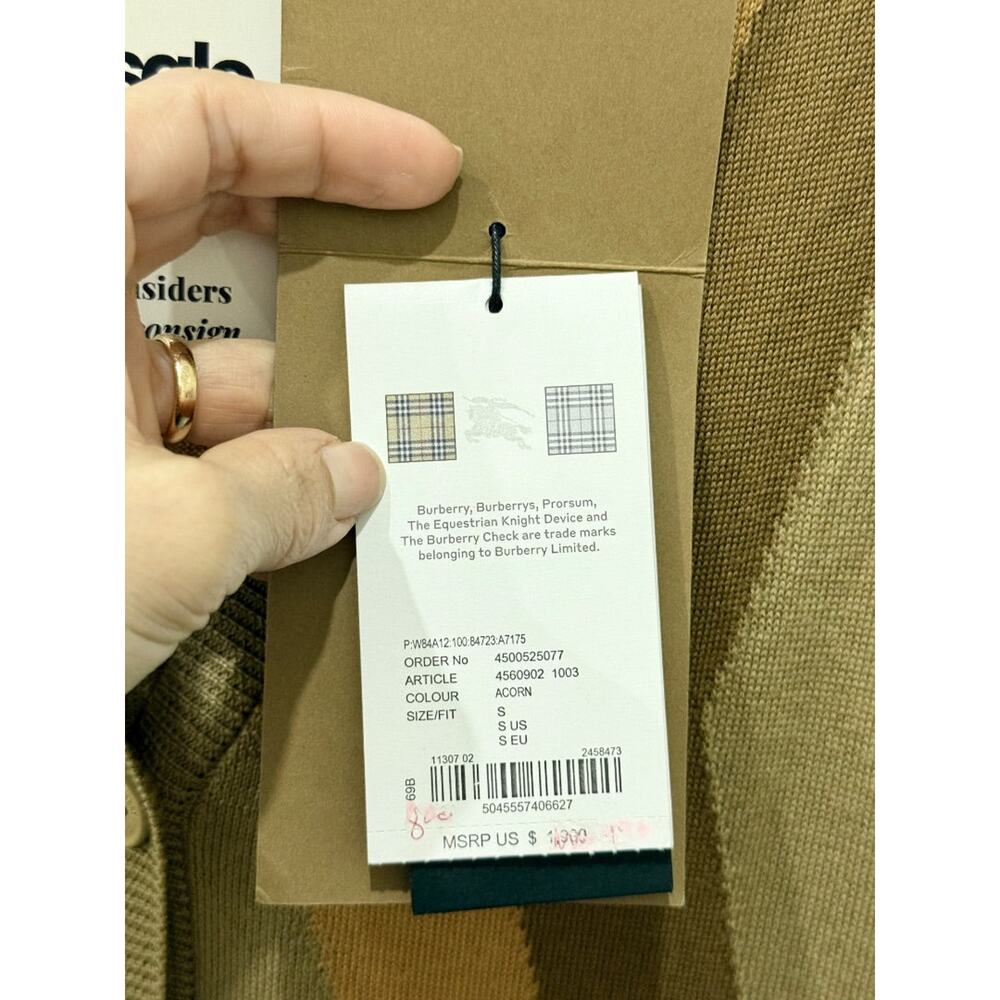 NWT Burberry 100% Wool Sleveless V-Neck Pleated A-Line Midi Dress Light Brown S - Picture 6 of 8